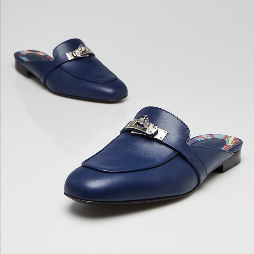 Hermès Oz Mule Navy/Gold 36